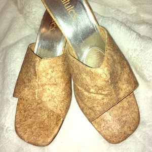 2/$25 2 1/2" heel. Cork colored slides